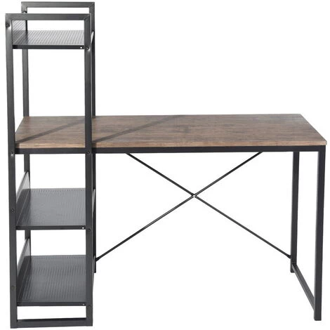 URBAN MEUBLE Bureau Moderne à étagères Intégrées Au Style Industriel Et Bois Sombre 6 URBAN MEUBLE Bureau Moderne à étagères Intégrées Au Style Industriel Et Bois Sombre – Image 4