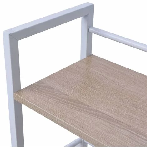 YOUTHUP Bureau Avec Bibliothèque à 4 Niveaux Couleur Chêne 6 YOUTHUP Bureau Avec Bibliothèque à 4 Niveaux Couleur Chêne – Image 4