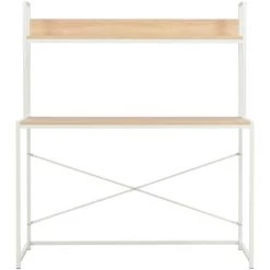 YOUTHUP Bureau D'ordinateur Blanc Et Chêne 120 X 60 X 138 Cm -France Bureau Soldes 2022 51850896 3