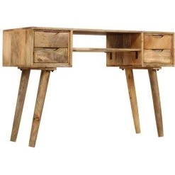 YOUTHUP Bureau Bois De Manguier Massif 115 X 47 X 76 Cm -France Bureau Soldes 2022 51851940 5