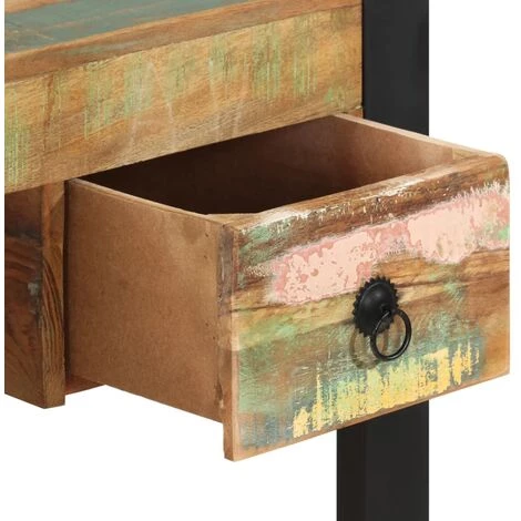 YOUTHUP Bureau Bois De Récupération Massif - Brun 7 YOUTHUP Bureau Bois De Récupération Massif - Brun – Image 5