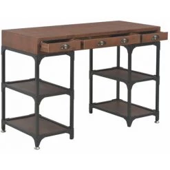 YOUTHUP Bureau Avec 3 Tiroirs 110x50x78 Cm Bois De Sapin Massif - Brun -France Bureau Soldes 2022 51861490 3