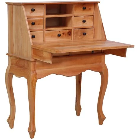 YOUTHUP Bureau Secrétaire 78x42x103 Cm Bois D'acajou Massif - Brun 3 YOUTHUP Bureau Secrétaire 78x42x103 Cm Bois D'acajou Massif - Brun