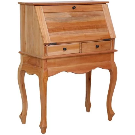 YOUTHUP Bureau Secrétaire 78x42x103 Cm Bois D'acajou Massif - Brun 4 YOUTHUP Bureau Secrétaire 78x42x103 Cm Bois D'acajou Massif - Brun – Image 2
