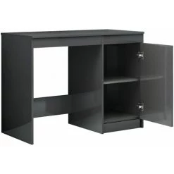 YOUTHUP Bureau Gris Brillant 100x50x76 Cm Aggloméré - Gris -France Bureau Soldes 2022 51869996 4