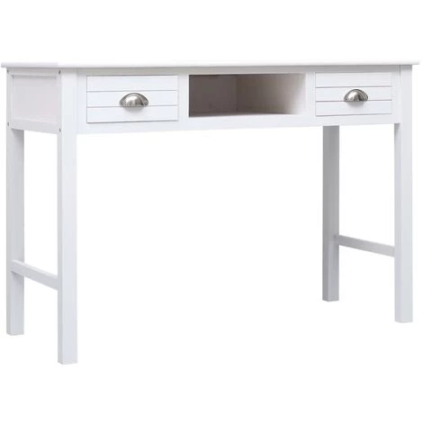 YOUTHUP Bureau Blanc 110 X 45 X 76 Cm Bois - Blanc 4 YOUTHUP Bureau Blanc 110 X 45 X 76 Cm Bois - Blanc – Image 2
