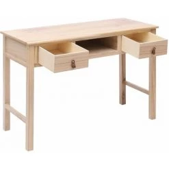 YOUTHUP Bureau Naturel 110 X 45 X 76 Cm Bois - Brun -France Bureau Soldes 2022 51870689 2