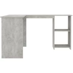 YOUTHUP Bureau D'angle En Forme De L Gris Béton 120x140x75 Cm Aggloméré - Gris -France Bureau Soldes 2022 51871831 5