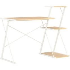 YOUTHUP Bureau Avec étagère Blanc Et Chêne 116x50x93 Cm - Blanc