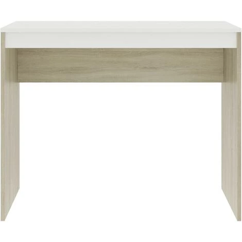 YOUTHUP Bureau Blanc Et Chêne Sonoma 90 X 40 X 72 Cm Aggloméré - Multicolore 6 YOUTHUP Bureau Blanc Et Chêne Sonoma 90 X 40 X 72 Cm Aggloméré - Multicolore – Image 4
