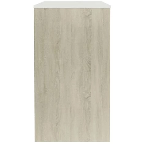 YOUTHUP Bureau Blanc Et Chêne Sonoma 90 X 40 X 72 Cm Aggloméré - Multicolore 7 YOUTHUP Bureau Blanc Et Chêne Sonoma 90 X 40 X 72 Cm Aggloméré - Multicolore – Image 5