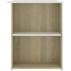 YOUTHUP Bureau Blanc Et Chêne Sonoma 110x60x73 Cm Aggloméré - Brun -France Bureau Soldes 2022 51874980 5