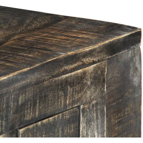 YOUTHUP Bureau Noir 110 X 50 X 75 Cm Bois De Manguier Massif - Noir 6 YOUTHUP Bureau Noir 110 X 50 X 75 Cm Bois De Manguier Massif - Noir – Image 4