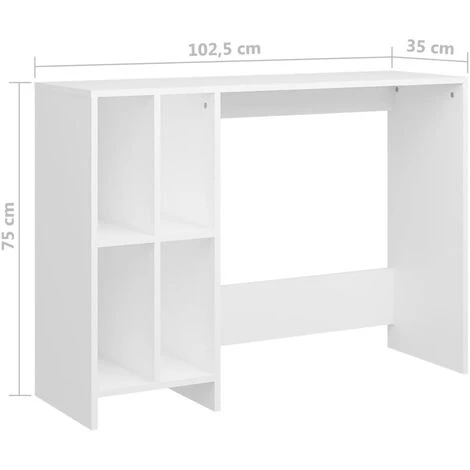 YOUTHUP Bureau D'ordinateur Portable Blanc 102,5x35x75 Cm Aggloméré - Blanc 7 YOUTHUP Bureau D'ordinateur Portable Blanc 102,5x35x75 Cm Aggloméré - Blanc – Image 5