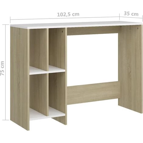 YOUTHUP Bureau D'ordinateur Portable 102,5x35x75 Cm Aggloméré - Beige 7 YOUTHUP Bureau D'ordinateur Portable 102,5x35x75 Cm Aggloméré - Beige – Image 5