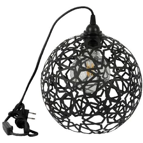 HOMEMANIA Lampe De Bureau Seljuk - Bureau, Table De Chevet - Noir En Metal, 25 X 25 X 28 Cm, 1 X E27, Max 100W 3 HOMEMANIA Lampe De Bureau Seljuk - Bureau, Table De Chevet - Noir En Metal, 25 X 25 X 28 Cm, 1 X E27, Max 100W