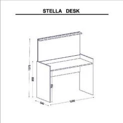 HOME MANIA Bureau Stella - Avec Etageres - Bureau, Etude, Chambre - Chene En Panneau De Particules De Melamine, 120 X 54 X 85 Cm -France Bureau Soldes 2022 51965743 4