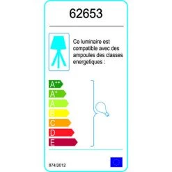 HOME MANIA Lampe De Bureau Ayakli - Pour Bureau, Table De Chevet - Blanc, Transparent En Plastique, Tissu, 100 X 3 X 60 Cm, 1 X E27, 60W -France Bureau Soldes 2022 51968217 5