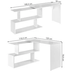 Bureau D'angle „Levia“ Blanc Brillant Vicco -France Bureau Soldes 2022 52050723 3