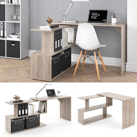 Bureau D'angle „Levia“ Chêne Clair Vicco 4 Bureau D'angle „Levia“ Chêne Clair Vicco – Image 2