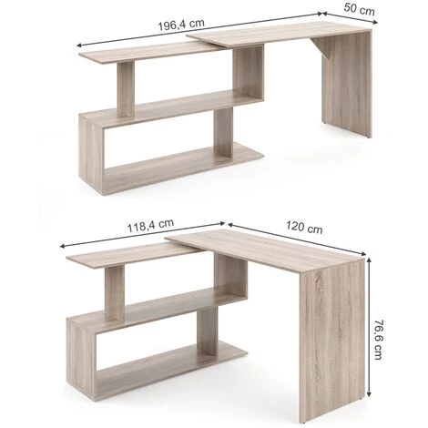 Bureau D'angle „Levia“ Chêne Clair Vicco 5 Bureau D'angle „Levia“ Chêne Clair Vicco – Image 3