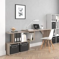 Bureau D'angle „Levia“ Chêne Clair Vicco 10 Bureau D'angle „Levia“ Chêne Clair Vicco -France Bureau Soldes 2022 52050758 4