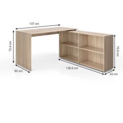 Bureau D'angle „FlexPlus“ Chêne Clair Vicco -France Bureau Soldes 2022 52050967 3
