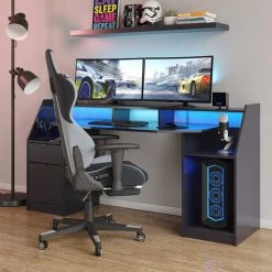 Table D'ordinateur „Joel“ 180cm Noir Vicco -France Bureau Soldes 2022 52051356 4