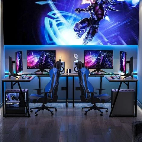 DlandHome Bureau D'angle En Forme De L Pour Ordinateur - Grande Table De Travail Pour La Maison Et Le Bureau - 50 X 140 Cm 5 DlandHome Bureau D'angle En Forme De L Pour Ordinateur - Grande Table De Travail Pour La Maison Et Le Bureau - 50 X 140 Cm – Image 3