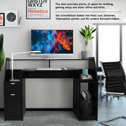 NOVA Bureau Noir De PC Multi étagères Avec Tiroir Et Salle De Bureau De Porte De Bureau 9 NOVA Bureau Noir De PC Multi étagères Avec Tiroir Et Salle De Bureau De Porte De Bureau -France Bureau Soldes 2022 52056651 3