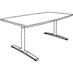 CERTEO THEA Table De Réunion - à Piétement En L, Longueur 1800 Mm - Façon érable - Coloris Plateau: Façon érable -France Bureau Soldes 2022 52057736 3