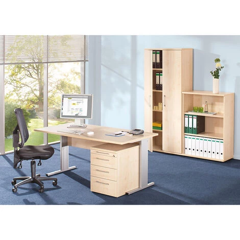 CERTEO PETRA Bureau Complet - Avec Siège De Bureau - Façon érable - Coloris: Façon érable 7 CERTEO PETRA Bureau Complet - Avec Siège De Bureau - Façon érable - Coloris: Façon érable – Image 5