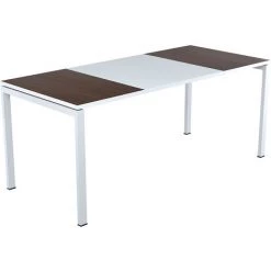 CERTEO Bureau EasyDesk De Paperflow - Plateau 1800 X 800 Mm - Wengé/blanc - Coloris Piétement: Blanc|Coloris Plateau: Wengé