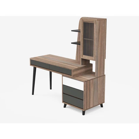 AHD AMAZING HOME DESIGN Bureau Maison Design Moderne 120x55cm Commode Vitrine Noly | Couleur: Bois Neutre 7 AHD AMAZING HOME DESIGN Bureau Maison Design Moderne 120x55cm Commode Vitrine Noly | Couleur: Bois Neutre – Image 5