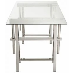 Paris Prix - Bureau Design Ajustable "treteaux" 150cm Argent -France Bureau Soldes 2022 52064350 3