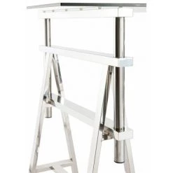 Paris Prix - Bureau Design Ajustable "treteaux" 150cm Argent -France Bureau Soldes 2022 52064350 5