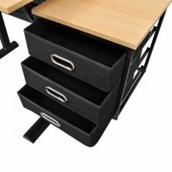 Topdeal Table à Dessin Inclinable à 3 Tiroirs Avec Tabouret -France Bureau Soldes 2022 52083098 4