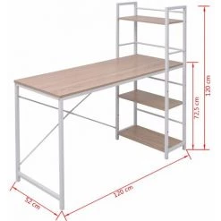 Topdeal Bureau Avec Bibliothèque à 4 Niveaux Couleur Chêne 11 Topdeal Bureau Avec Bibliothèque à 4 Niveaux Couleur Chêne -France Bureau Soldes 2022 52083111 5