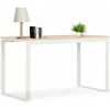 Topdeal Bureau D'ordinateur Blanc Et Chêne 120x60x70 Cm -France Bureau Soldes 2022 52083168 1