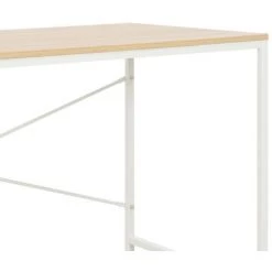 Topdeal Bureau D'ordinateur Blanc Et Chêne 120 X 60 X 70 Cm -France Bureau Soldes 2022 52083178 5