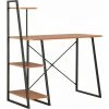 Topdeal Bureau Avec étagère Noir Et Marron 102x50x117 Cm