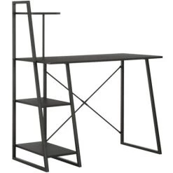 Topdeal Bureau Avec étagère Noir 102x50x117 Cm