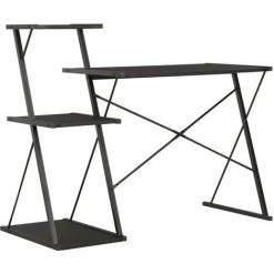 Topdeal Bureau Avec étagère Noir 116x50x93 Cm -France Bureau Soldes 2022 52083204 4