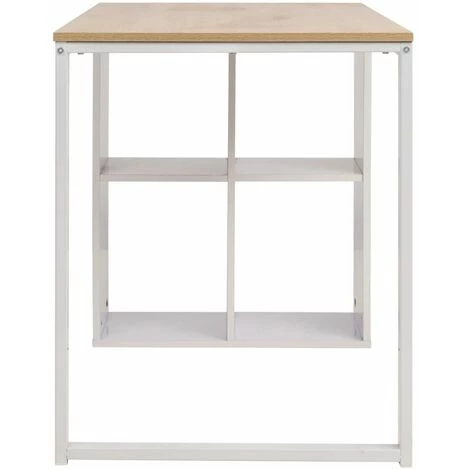 Topdeal Table D'écriture 120 X 60 X 75 Cm Chêne Et Blanc 7 Topdeal Table D'écriture 120 X 60 X 75 Cm Chêne Et Blanc – Image 5