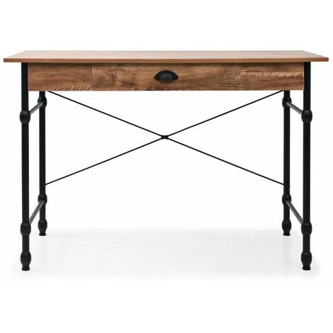 Topdeal Bureau Avec Tiroir 110 X 55 X 75 Cm Couleur De Chêne 6 Topdeal Bureau Avec Tiroir 110 X 55 X 75 Cm Couleur De Chêne – Image 4