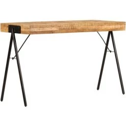 Topdeal Table à écrire Bois De Manguier Massif 118 X 50 X 75 Cm -France Bureau Soldes 2022 52085597 3