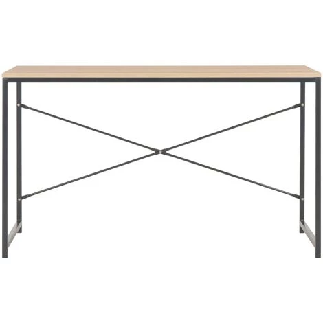 Topdeal Bureau D'ordinateur Noir Et Chêne 120 X 60 X 70 Cm 5 Topdeal Bureau D'ordinateur Noir Et Chêne 120 X 60 X 70 Cm – Image 3