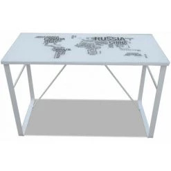 Topdeal Bureau Rectangulaire Avec Motif De Carte Du Monde VDFF08585_FR -France Bureau Soldes 2022 52094435 4