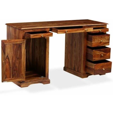 Topdeal Bureau Sur Pied Bois De Sesham Massif 140 X 50 X 76 Cm VDFF10759_FR 6 Topdeal Bureau Sur Pied Bois De Sesham Massif 140 X 50 X 76 Cm VDFF10759_FR – Image 4