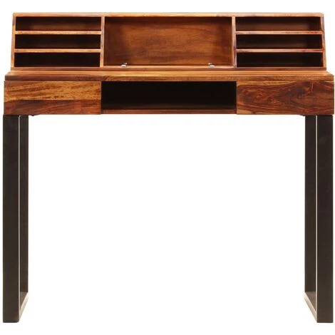 Topdeal Bureau 110x50x94 Cm Bois Solide De Sesham Et Acier VDFF13812_FR 6 Topdeal Bureau 110x50x94 Cm Bois Solide De Sesham Et Acier VDFF13812_FR – Image 4